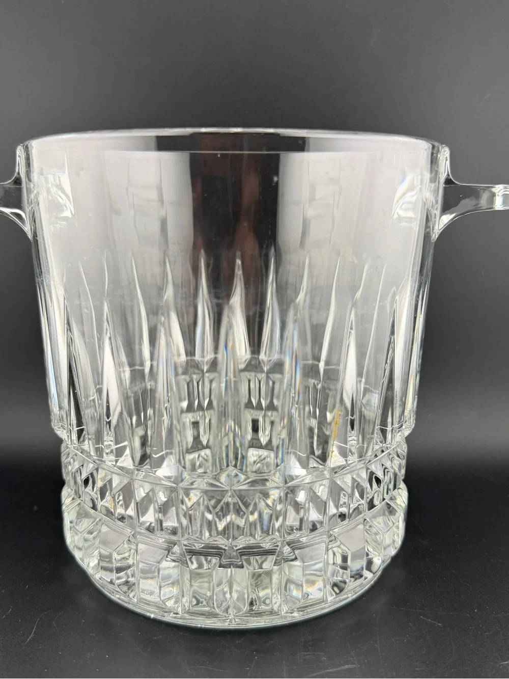 Vintage Ice Bucket Villeneuve Pattern Cristal D’Arques Tab Handles France